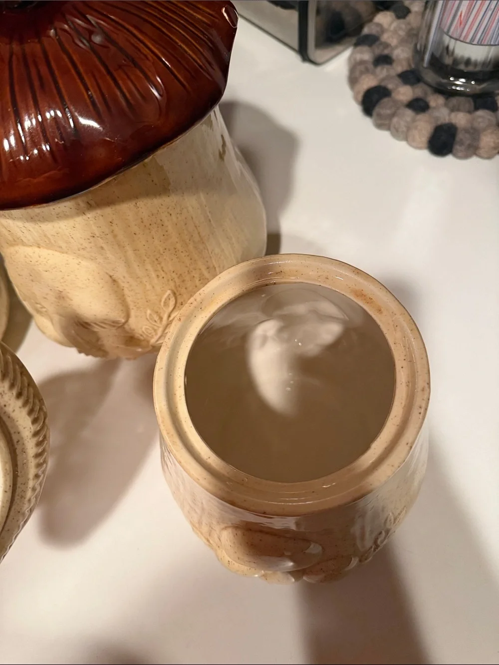 Vintage Arnels Mushroom Canister Set | 1970s Ceramic Merry Mushrooms Kitchen